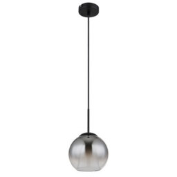 Luminosa Lighting Luminosa Barry 20Cm Dome Pendant Ceiling Light Matt Black Ball Smoke Glass Shade 1X E27 - thumbnail 2