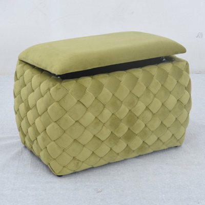 Plumeo Velvet Storage Ottoman - Green - image 1
