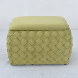 Plumeo Velvet Storage Ottoman - Green - thumbnail 4