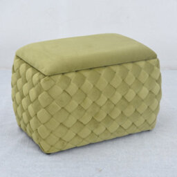 Plumeo Velvet Storage Ottoman - Green - thumbnail 3
