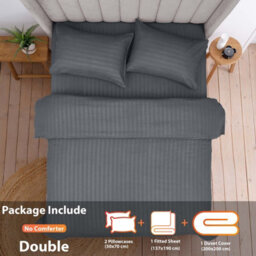 Aspire Homeware Grey Duvet Cover Complete Set, Reversible Modern Bedding Set, Double (L)200Cm X (W)200Cm - thumbnail 2