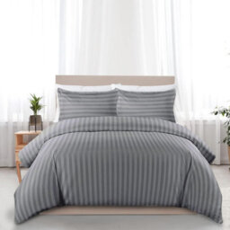 Aspire Homeware Grey Duvet Cover Complete Set, Reversible Modern Bedding Set, Double (L)200Cm X (W)200Cm - thumbnail 5