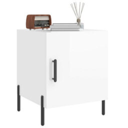 Berkfield Bedside Cabinets 2 Pcs High Gloss White 40X40X50 Cm Engineered Wood - thumbnail 4