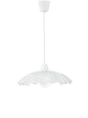 Luminosa Lighting Luminosa Cashmere Wire Frame Pendant Ceiling Light White 42X30Cm