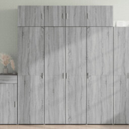 Berkfield Storage Cabinet Grey Sonoma 80X42.5X225 Cm Engineered Wood