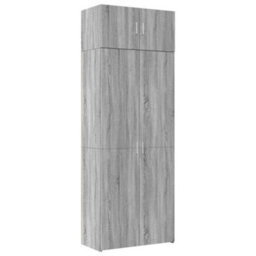 Berkfield Storage Cabinet Grey Sonoma 80X42.5X225 Cm Engineered Wood - thumbnail 2