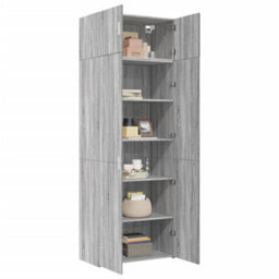 Berkfield Storage Cabinet Grey Sonoma 80X42.5X225 Cm Engineered Wood - thumbnail 3
