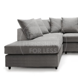 Furnishings For Less UK Casper Soft Chenille Fabric 5 Seater L Shaped Corner Sofa  Grey Left Hand Facing - Scatter Back - thumbnail 2