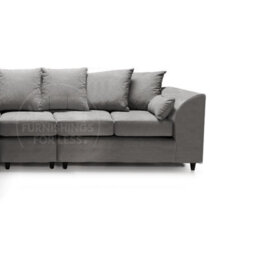 Furnishings For Less UK Casper Soft Chenille Fabric 5 Seater L Shaped Corner Sofa  Grey Left Hand Facing - Scatter Back - thumbnail 3