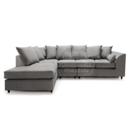 Furnishings For Less UK Casper Soft Chenille Fabric 5 Seater L Shaped Corner Sofa  Grey Left Hand Facing - Scatter Back - thumbnail 1