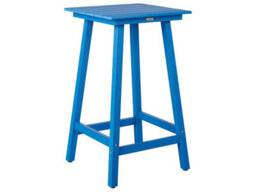Beliani Blue Outdoor Garden Bar Table 59 X 59 Cm Uv-Resistant, Stainless Steel Accents - thumbnail 3