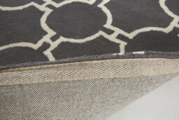 Orsina Modern Grey & White Hand Tufted Rug, Wool & Cotton Blend Soft Decorative Floor Rug, Circle Line Pattern Rug - thumbnail 2