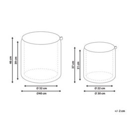 Wyld And Coco Boucle Storage Pouffes Set Of 2 Light Brown Round Ottomans With Hidden Storage - thumbnail 3
