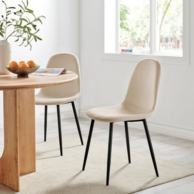 Bravich Ron Velvet Dining Chair - Ivory White - image 1