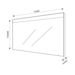 Plum&clay Madison Led Illuminated Bathroom Mirror (H)700mm (W)1200mm - thumbnail 2