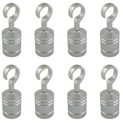 Ropeservices Uk 8 X 36mm Polished Chrome Decking Rope Hook Fittings Fixings Barrier Set - image 1