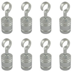 Ropeservices Uk 8 X 36mm Polished Chrome Decking Rope Hook Fittings Fixings Barrier Set