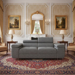 Torezio Sofa 2 Two Seater With Adjustable Headrests Chipboard Wooden Frame 198X102X70 90Cm Grey Melange - thumbnail 2