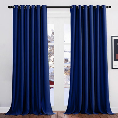 Imperial Rooms Blackout Curtain-Thermal Ready Made Eyelet Curtain (2 Panel) For Living Room Curtain Navy, (W)2.28Mx(L))2.74M - image 1