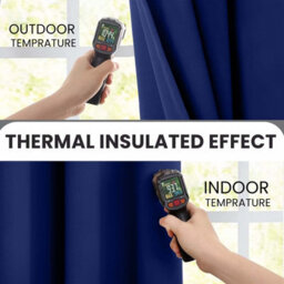Imperial Rooms Blackout Curtain-Thermal Ready Made Eyelet Curtain (2 Panel) For Living Room Curtain Navy, (W)2.28Mx(L))2.74M - thumbnail 2