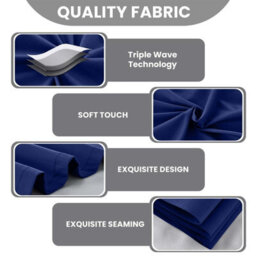 Imperial Rooms Blackout Curtain-Thermal Ready Made Eyelet Curtain (2 Panel) For Living Room Curtain Navy, (W)2.28Mx(L))2.74M - thumbnail 3