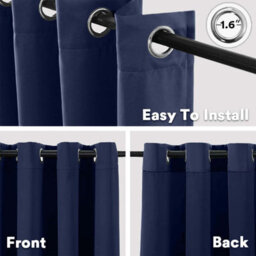 Imperial Rooms Blackout Curtain-Thermal Ready Made Eyelet Curtain (2 Panel) For Living Room Curtain Navy, (W)2.28Mx(L))2.74M - thumbnail 5