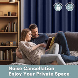 Imperial Rooms Blackout Curtain-Thermal Ready Made Eyelet Curtain (2 Panel) For Living Room Curtain Navy, (W)2.28Mx(L))2.74M - thumbnail 7
