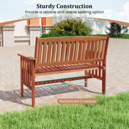 Costway Wood Garden Bench 2-Person Patio Park Bench With Backrest - thumbnail 8