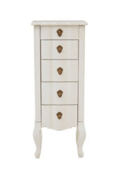 Orsina Elegant Design 5 Drawer Small Chest White, Functional Storage Cabinet, Versatile Chest For Livingroom