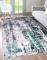 Smart Living Modern Carved Area Rug, Living Room Carpet, Kitchen Floor, Bedroom Soft Rugs 120Cmx170Cm - Emperor (320 Styra Aqua) - thumbnail 1