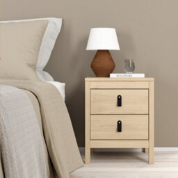Furniture To Go Barcelona Package - Bedside Table 2 Drawers + Chest 5 Drawer + 2 Door Wardrobe In Jackson Hickory Oak - thumbnail 5