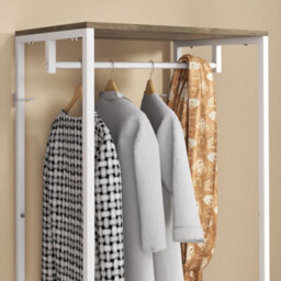 Homcom Coat Rack, 2-In-1 Clothes Stand With Shoe Storage For Hallway, Grey - thumbnail 8