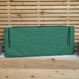 Samuel Alexander Hand Made Traditional 2 Seater Chunky Rustic Wooden Garden Bench With Green Cushions. Flat Packed - thumbnail 3
