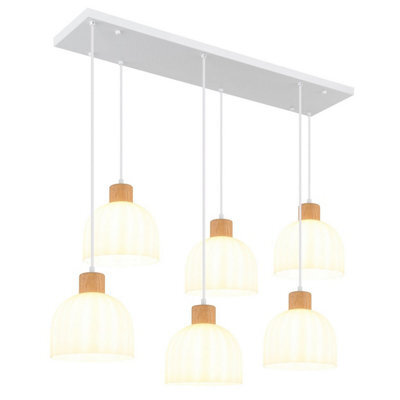 Luminosa Lighting Luminosa Swanson Cluster Pendant Ceiling Light Matt White, Glass Opal Shades, 6X E27 - image 1