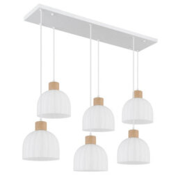 Luminosa Lighting Luminosa Swanson Cluster Pendant Ceiling Light Matt White, Glass Opal Shades, 6X E27 - thumbnail 3
