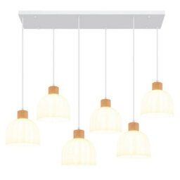 Luminosa Lighting Luminosa Swanson Cluster Pendant Ceiling Light Matt White, Glass Opal Shades, 6X E27 - thumbnail 4