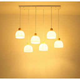 Luminosa Lighting Luminosa Swanson Cluster Pendant Ceiling Light Matt White, Glass Opal Shades, 6X E27 - thumbnail 5