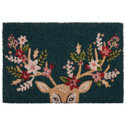 Beliani Doormat Sagay Multicolour 40 X 60 Cm Christmas Motif Coir