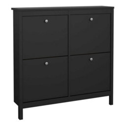 Wyld Haus Gossmere Matt Black 4-Door Shoe Cabinet 1024X246X1029mm - thumbnail 2