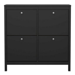 Wyld Haus Gossmere Matt Black 4-Door Shoe Cabinet 1024X246X1029mm - thumbnail 3