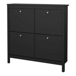 Wyld Haus Gossmere Matt Black 4-Door Shoe Cabinet 1024X246X1029mm - thumbnail 4