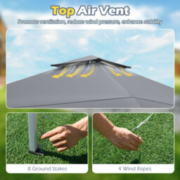 Costway 395 X 395 Cm Pop Up Canopy Tent Outdoor Easy Setup Gazebo-Grey - thumbnail 7