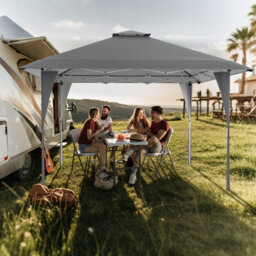 Costway 395 X 395 Cm Pop Up Canopy Tent Outdoor Easy Setup Gazebo-Grey - thumbnail 4