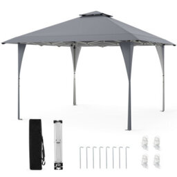 Costway 395 X 395 Cm Pop Up Canopy Tent Outdoor Easy Setup Gazebo-Grey - thumbnail 2