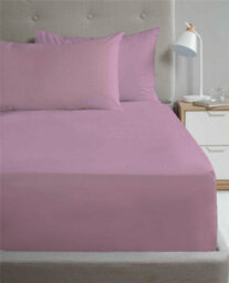 Kampala Hill Percale 16 Inch Deep Fitted Sheet Lilac