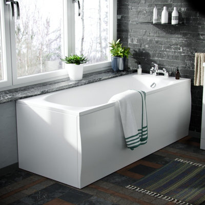 Nes Home Basin Vanity Unit & Close Coupled Wc Toilet With Straight Edge Bath Bathroom Suite - image 1