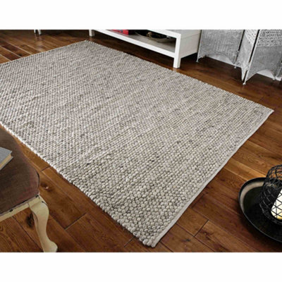 Melrose Hand Woven Grey Sahara Wool Large Indoor Area Rug 160/230Cm - image 1
