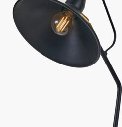 Pacific Lifestyle Canton Matt Black And Brass Metal Cone Floor Lamp - thumbnail 5