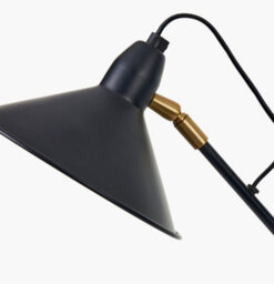 Pacific Lifestyle Canton Matt Black And Brass Metal Cone Floor Lamp - thumbnail 6
