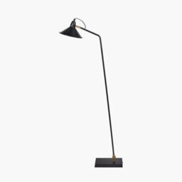 Pacific Lifestyle Canton Matt Black And Brass Metal Cone Floor Lamp - thumbnail 4